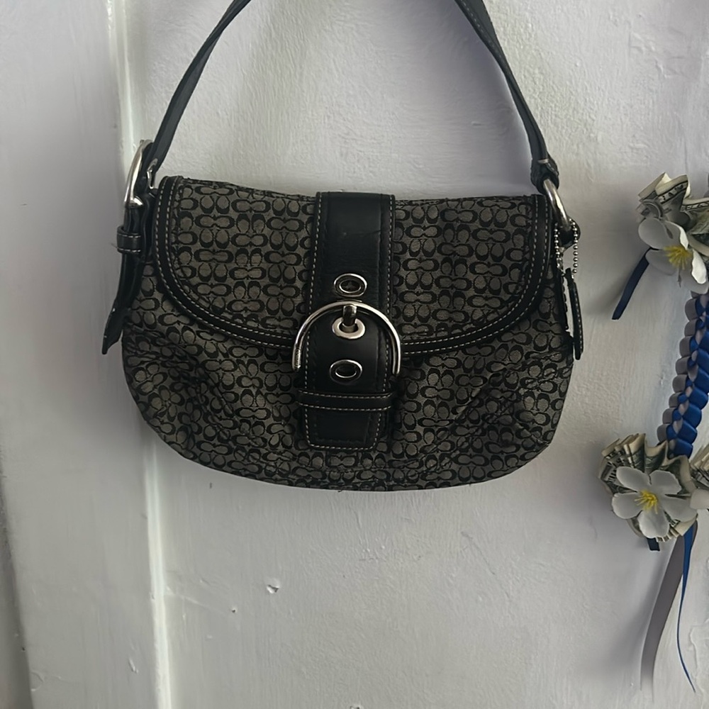 Coach Black Quilted Shoulder Bag with Chain Strap